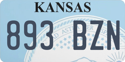 KS license plate 893BZN