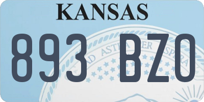 KS license plate 893BZO