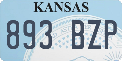 KS license plate 893BZP