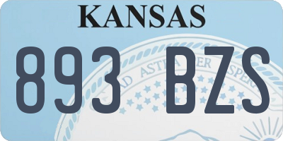 KS license plate 893BZS