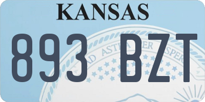 KS license plate 893BZT