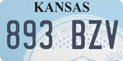 KS license plate 893BZV