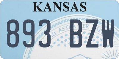 KS license plate 893BZW