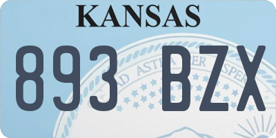 KS license plate 893BZX