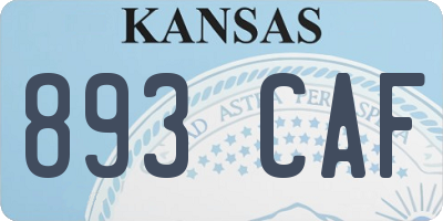 KS license plate 893CAF