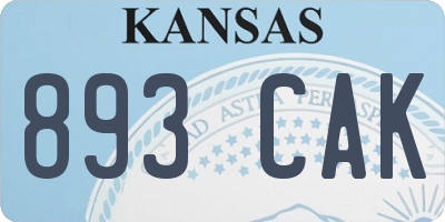 KS license plate 893CAK