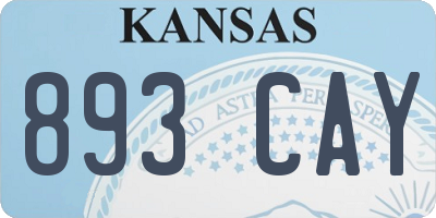 KS license plate 893CAY