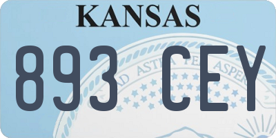 KS license plate 893CEY