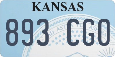 KS license plate 893CGO