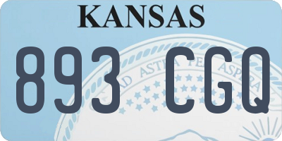 KS license plate 893CGQ