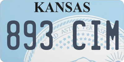 KS license plate 893CIM