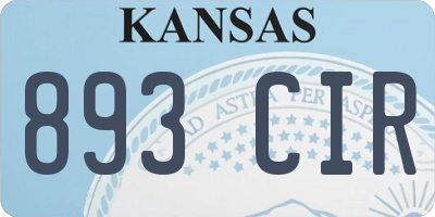 KS license plate 893CIR