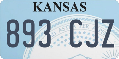 KS license plate 893CJZ