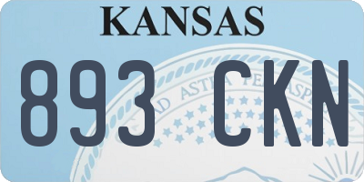 KS license plate 893CKN