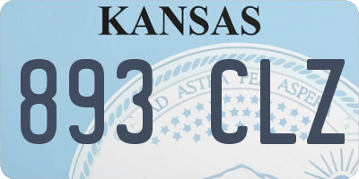 KS license plate 893CLZ