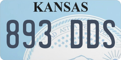 KS license plate 893DDS