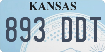 KS license plate 893DDT