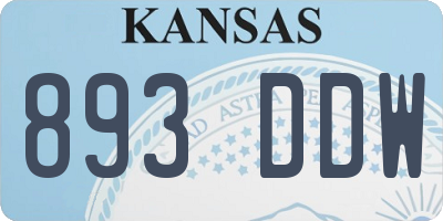 KS license plate 893DDW