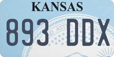 KS license plate 893DDX