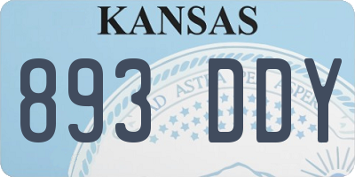 KS license plate 893DDY