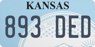 KS license plate 893DED