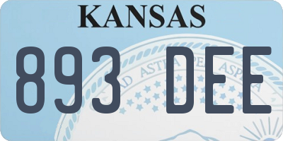 KS license plate 893DEE