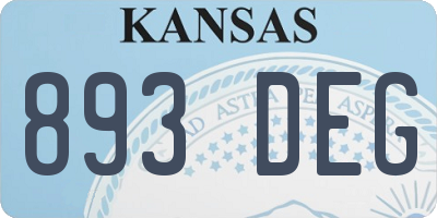 KS license plate 893DEG