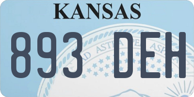 KS license plate 893DEH