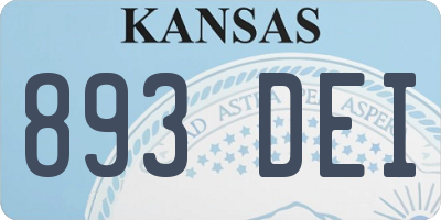 KS license plate 893DEI