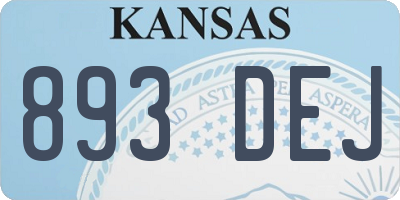 KS license plate 893DEJ