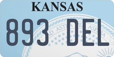 KS license plate 893DEL