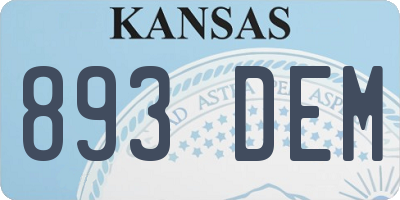 KS license plate 893DEM