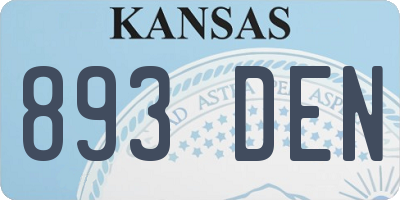 KS license plate 893DEN