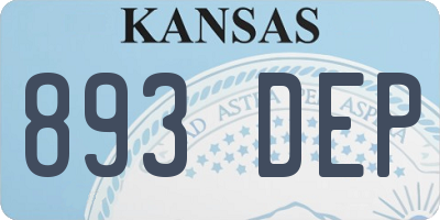 KS license plate 893DEP