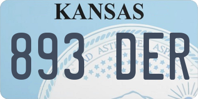 KS license plate 893DER
