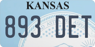 KS license plate 893DET