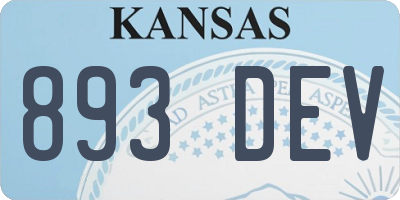 KS license plate 893DEV
