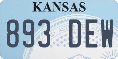 KS license plate 893DEW