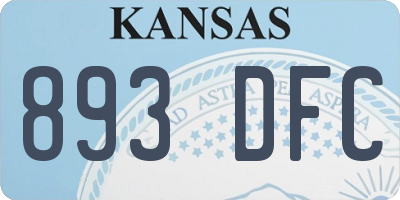 KS license plate 893DFC