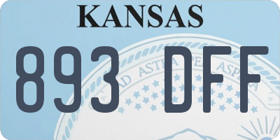 KS license plate 893DFF