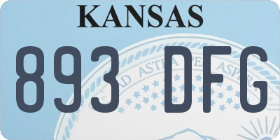 KS license plate 893DFG