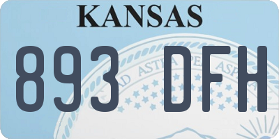 KS license plate 893DFH