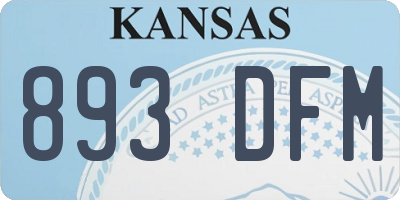 KS license plate 893DFM