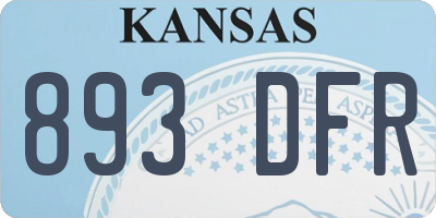 KS license plate 893DFR