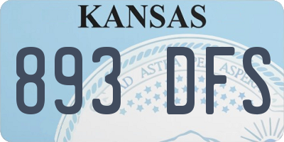 KS license plate 893DFS