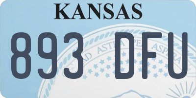 KS license plate 893DFU