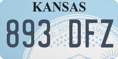 KS license plate 893DFZ