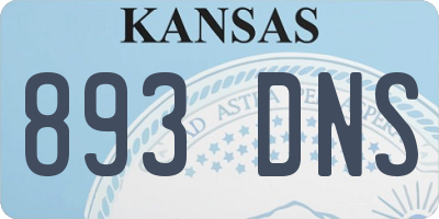 KS license plate 893DNS