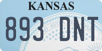 KS license plate 893DNT