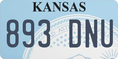 KS license plate 893DNU